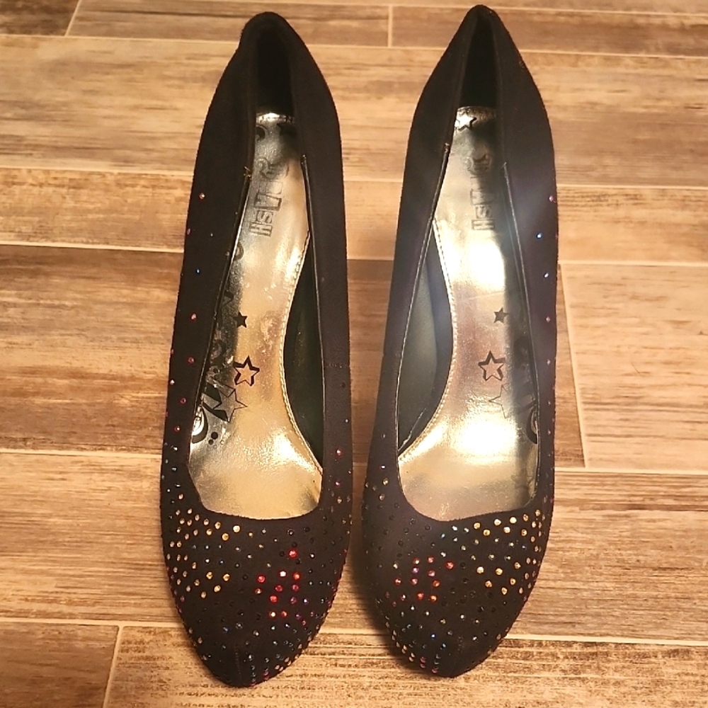 Elegant Black Women's Shoes with Multicolor Accents
